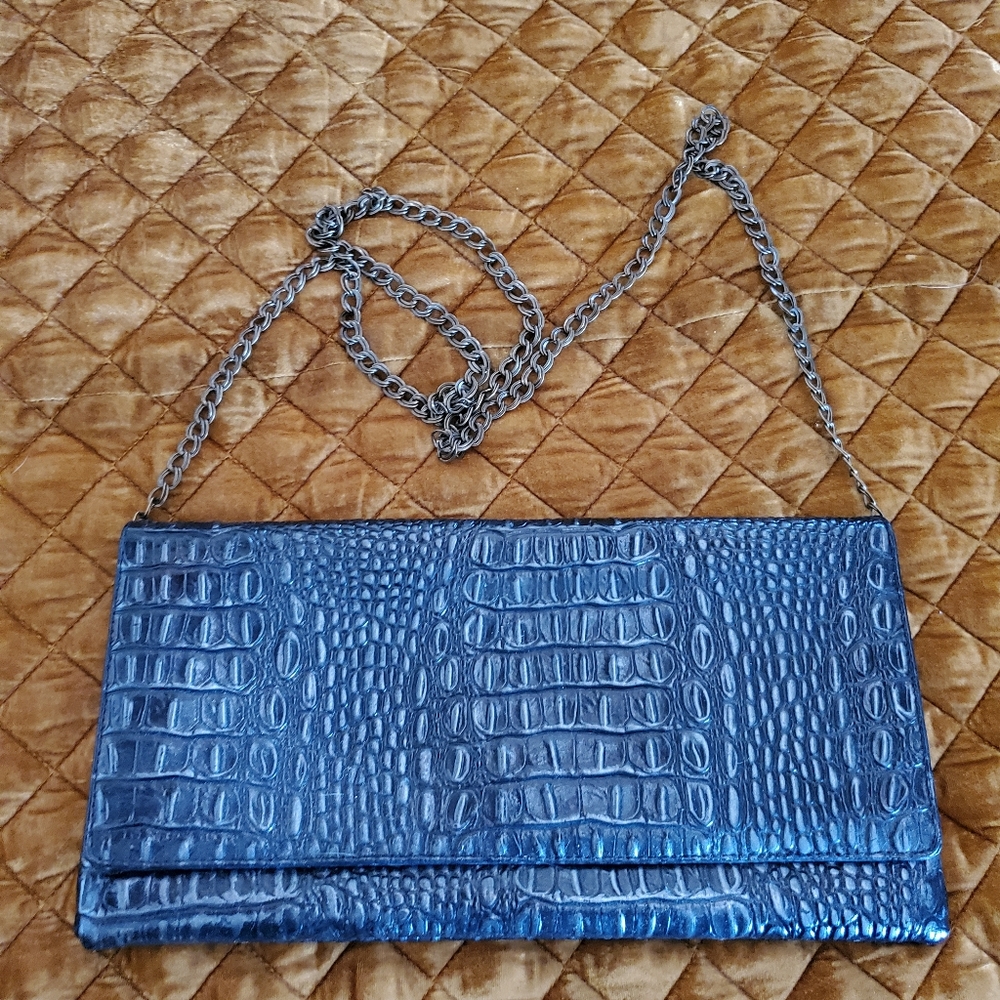 Paradox - Black Alligator Style Leather Clutch